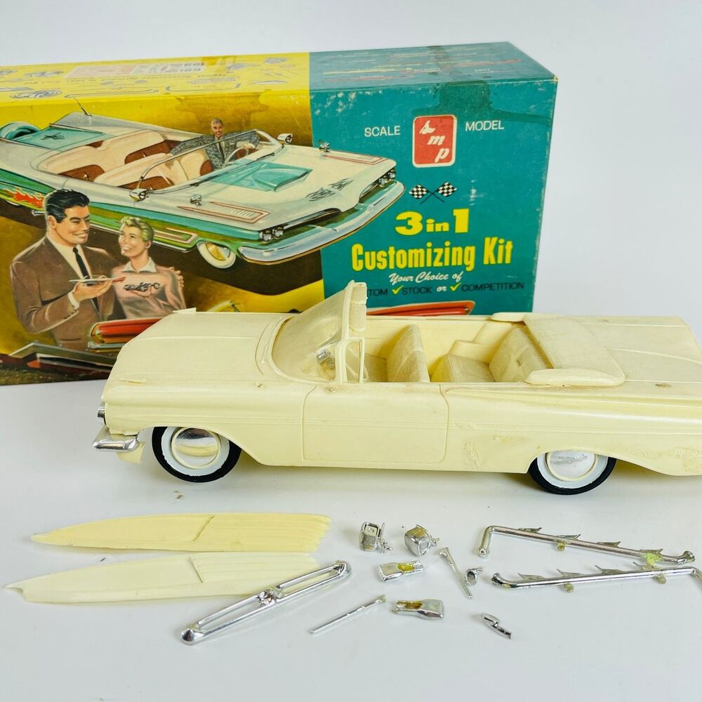 SMP 1959 Chevrolet Impala Convertible Model Car Kit 3-in-1 Customizing Vintage